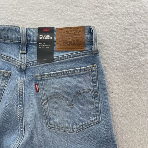 Levi’s Wedgie Jeans Women's 25x28 Blue Straight High Rise Preppy American Denim - Picture 10 of 14